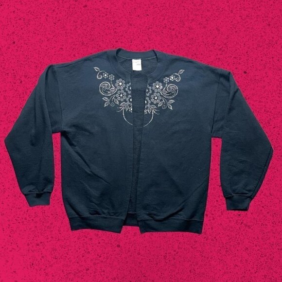 Vintage Grandma Cardigan Sweatshirt - Picture 1 of 4